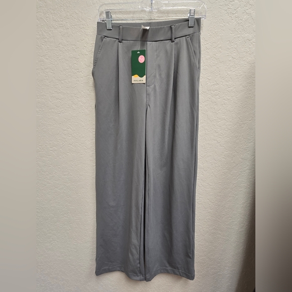 Halara Mid Rise Side Pocket Straight Leg Viral Work Pant Gray Sz Small - Picture 4 of 9